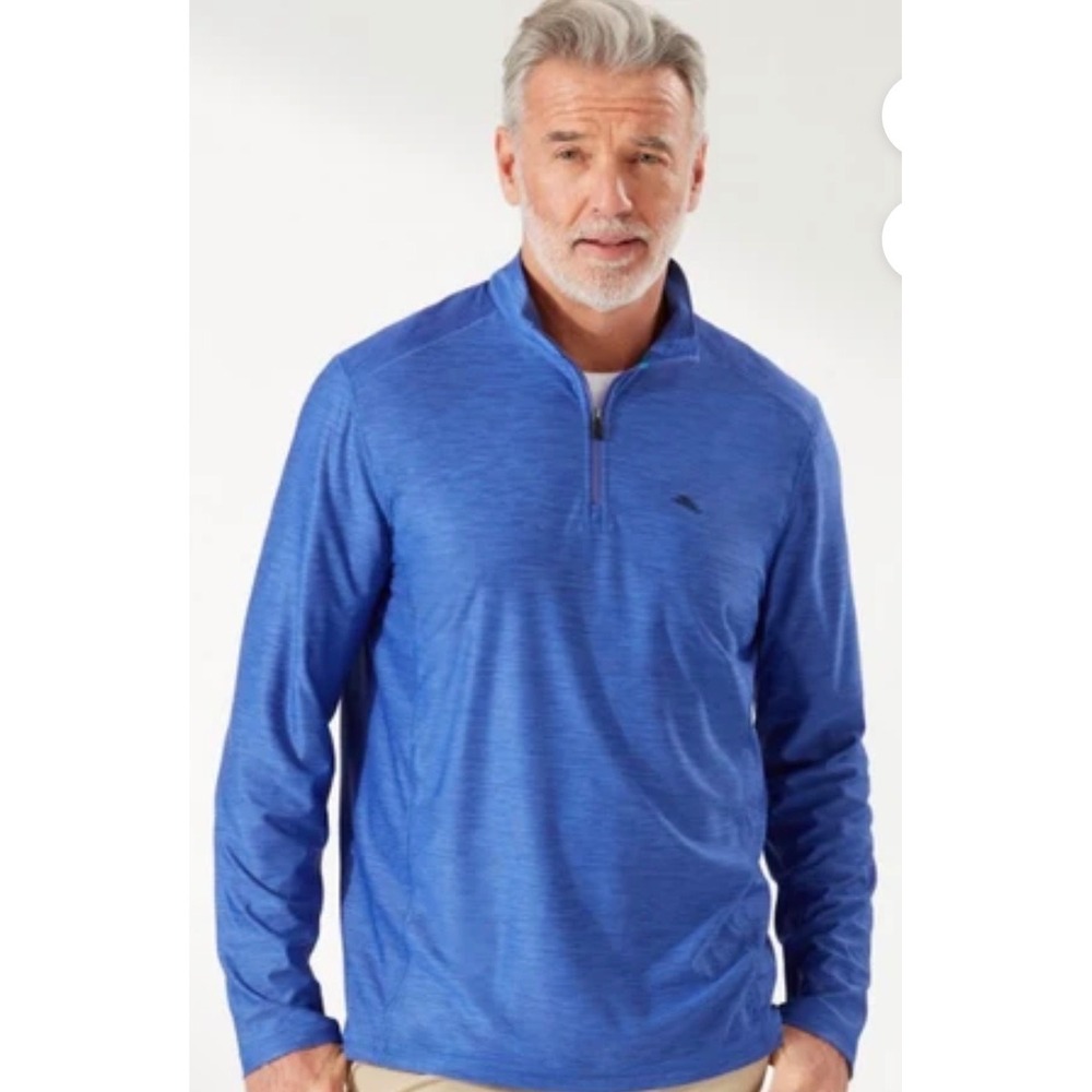 Tommy Bahama IslandZone Mens Blue 1/4 Zip Pullover Shirt Size XXL